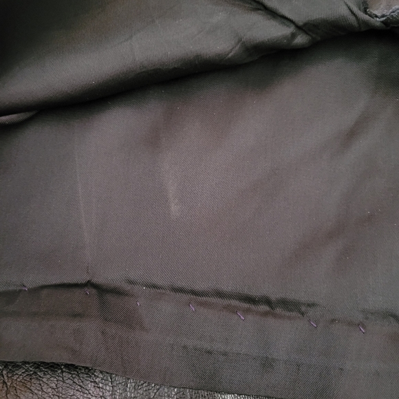 Lowell & Whitney Genuine Leather Skirt Size 10 Black Made in Italy Belt Lined - Picture 7 of 12